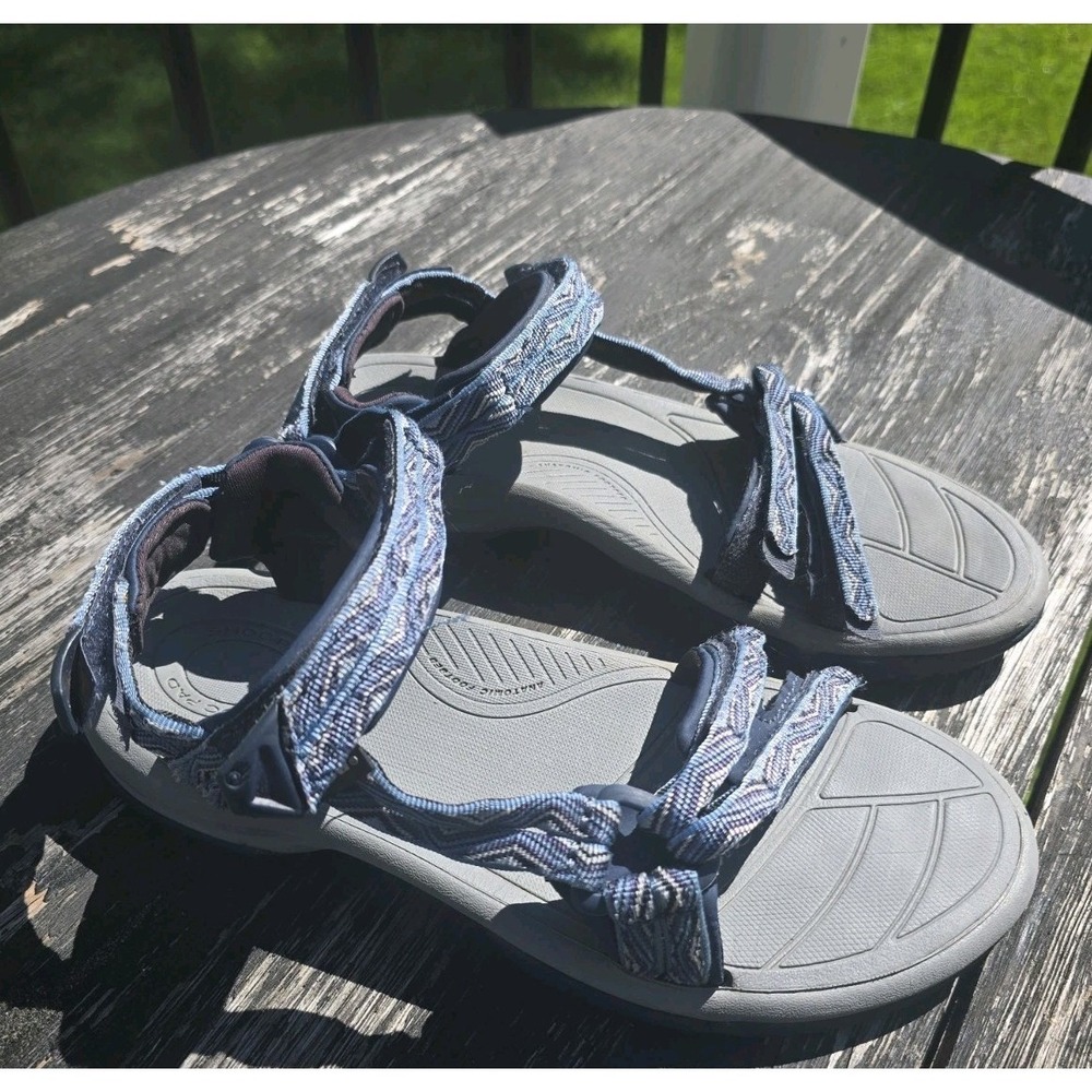 Teva Terra Fi Womens Size 8 Blue Sport Sandals Shock Pad Hiking Trail Water Sho